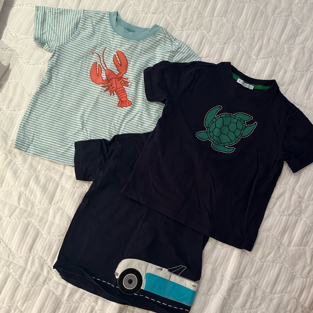 Janie and Jack Short Sleeve Cotton Shirts Toddler Boy Size 3, Bundle of 3